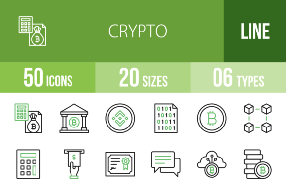50 Crypto Green & Black Icons: The Essential Design Toolkit