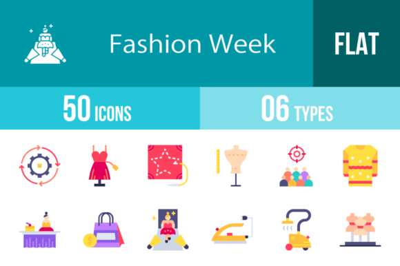 50 Fashion Week Flat Icons: A Visual Toolkit for Modern Creators