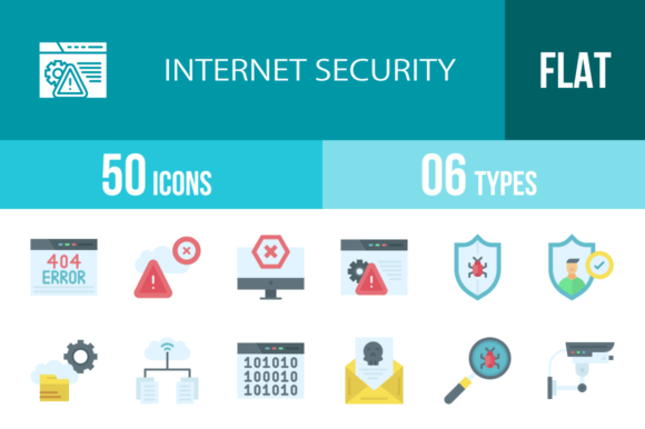 50 Internet Security Flat Icons: Your Essential Design Asset