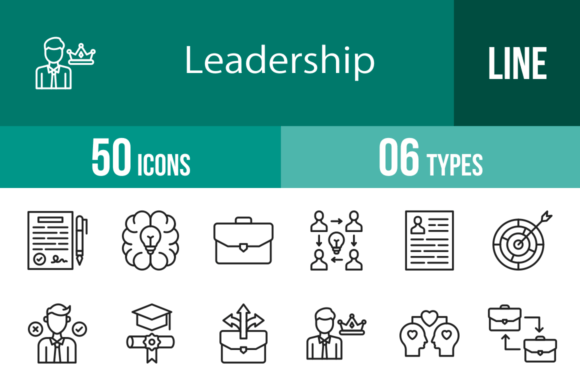 50 Leadership Line Icons: The Versatile Asset for Your Brand