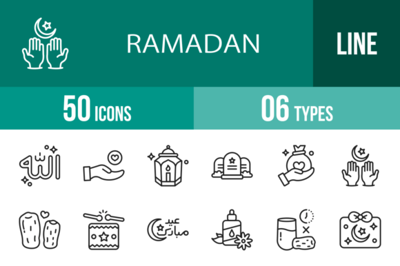 50 Ramadan Line Icons: A Visual Guide for Designers