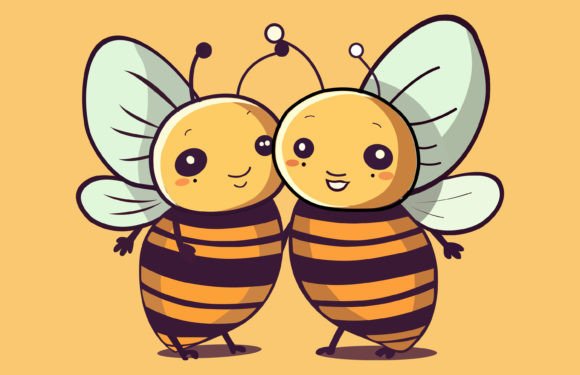 Adorable Cartoon Bee Icon Set: Versatile Vector Designs