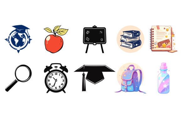 Back to School Icon Vector Bundle: Your All-in-One Design Asset