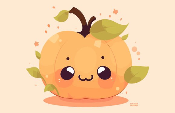 Capturing Autumn’s Charm with Pumpkins and Leaves Illustration