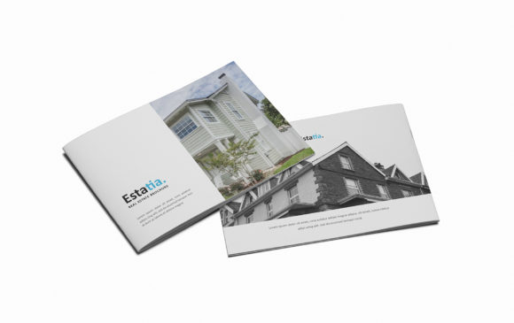 Estatia Real Estate A5 Brochure: A Minimalist Template for Modern Brands