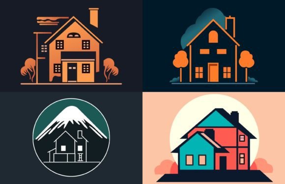 Home with Window and Chimney: A Versatile Vector Logo for Modern Brands