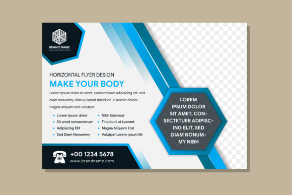 Modern Blue Hexagon Flyer Template for Business