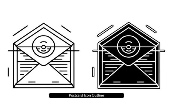 Postcard Send Outline Icon: Simple Line Vector for Modern Design
