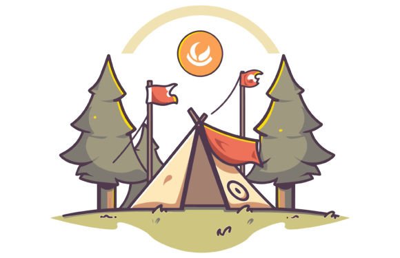 River Camp Flag Flat Vector Icon: Your Go-To Design Asset