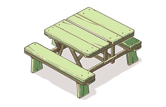 River Camping Table Flat Vector Icon: Your Design Asset