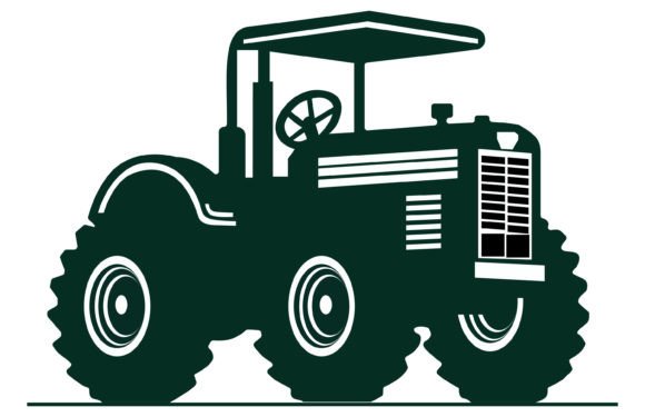 Vector Flat Tractor Illustration: A Versatile Asset